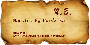 Marsinszky Boróka névjegykártya